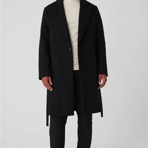 ALO Yoga Men's Black Long Trench Coat